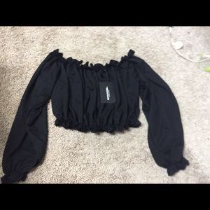 Cropped off the shoulder top